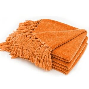 RECYCO Throw Blanket Soft Cozy Chenille Throw Blanket with Fringe Tassel 50x60